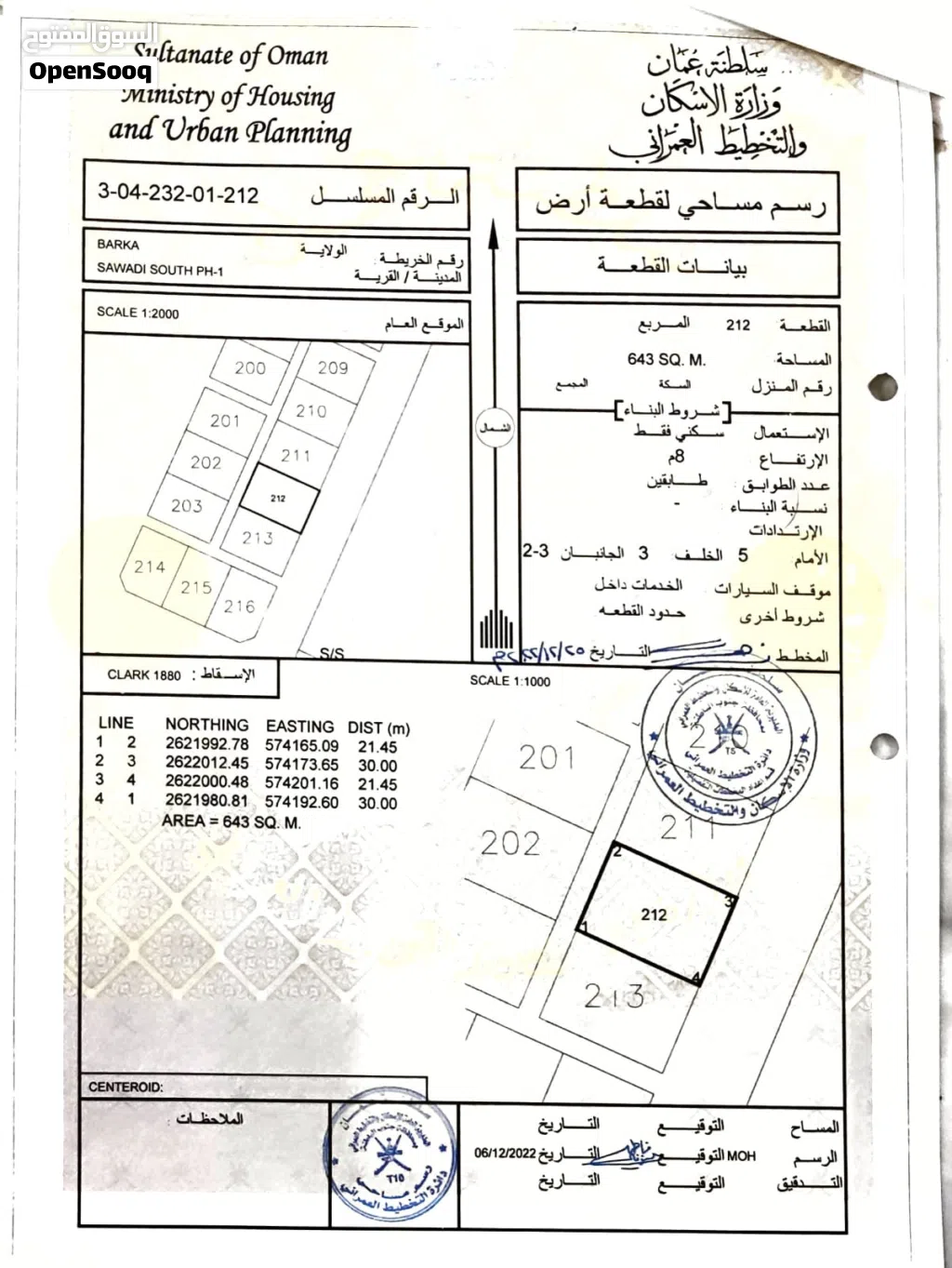 Residential Land for Sale in Al Batinah Barka