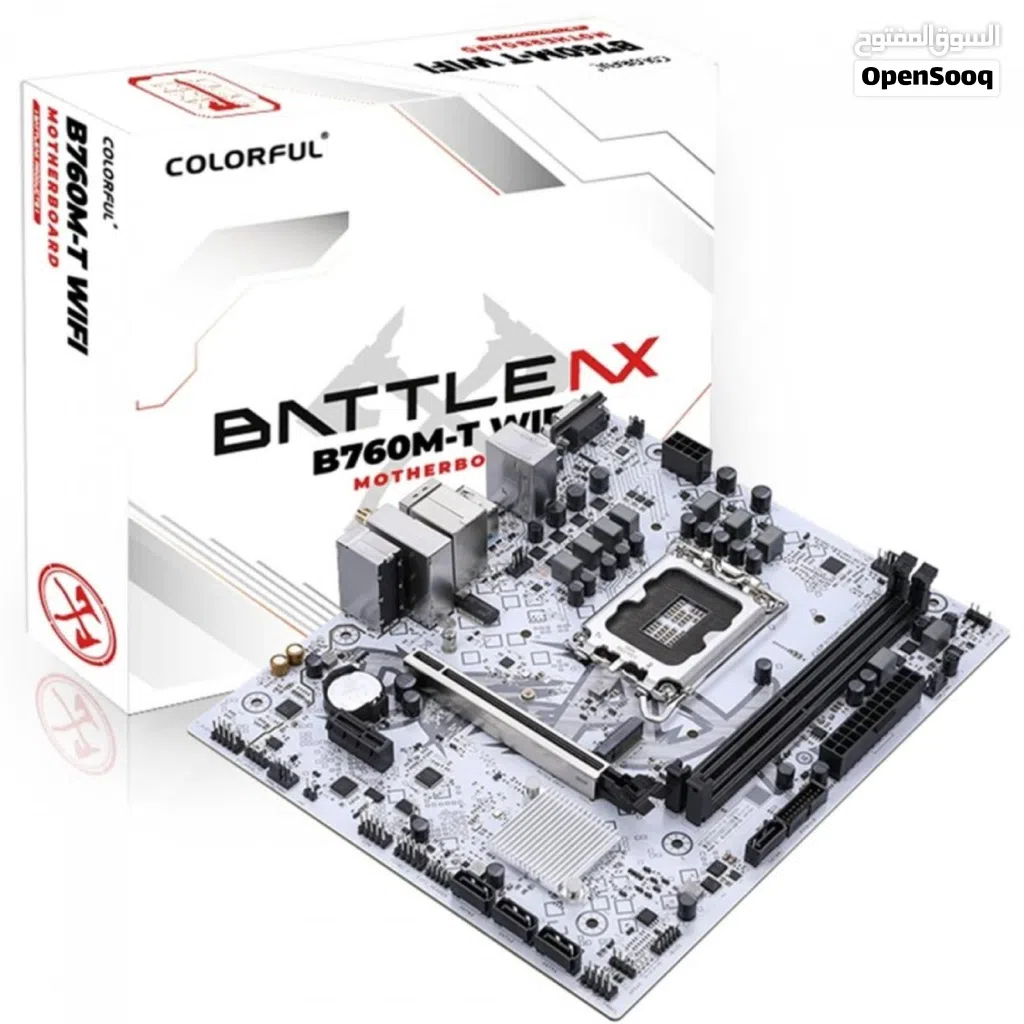 مذبورد جديد واي فاي/ لون ابيض Colorful BATTLE AX B760M T WIFI V21A MOTHERBOARD