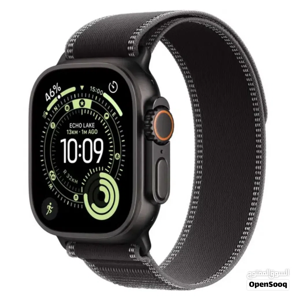 Apple Watch Ultra 3 GPS + Cellular, 49mm Black Titanium Case with Black/Charcoal Trail Loop